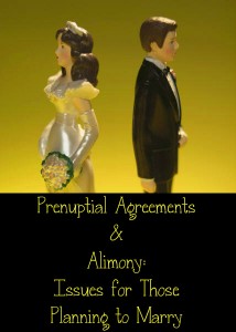Prenuptial Agreements & Alimony: Issues for Those Planning to Marry